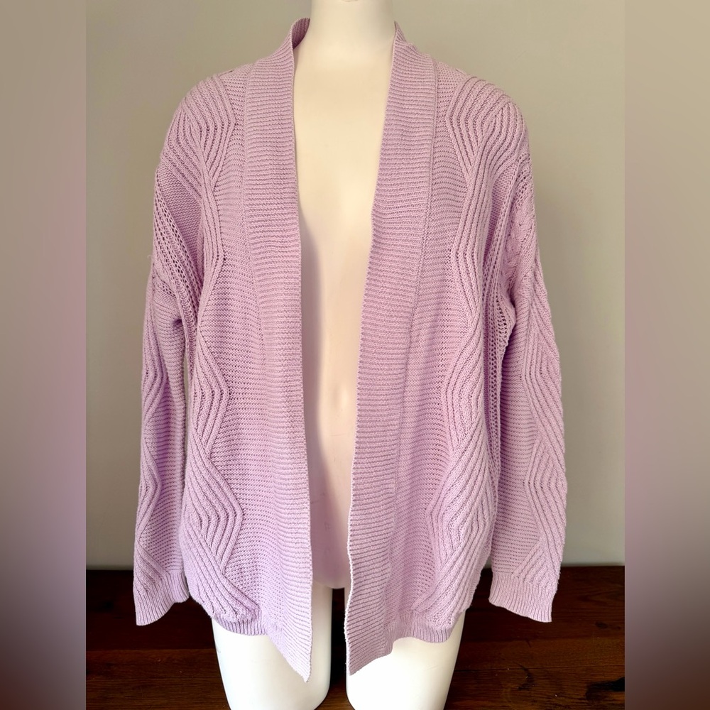 Universal Thread Light Lavender Open-Front Knit Cardigan
